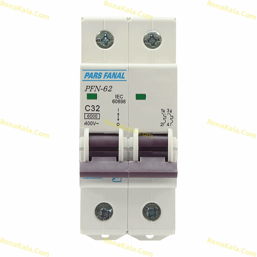تصویر  فیوز 2 پل پارس فانال 32 آمپر تیپ C  ( 6 کیلو آمپر )