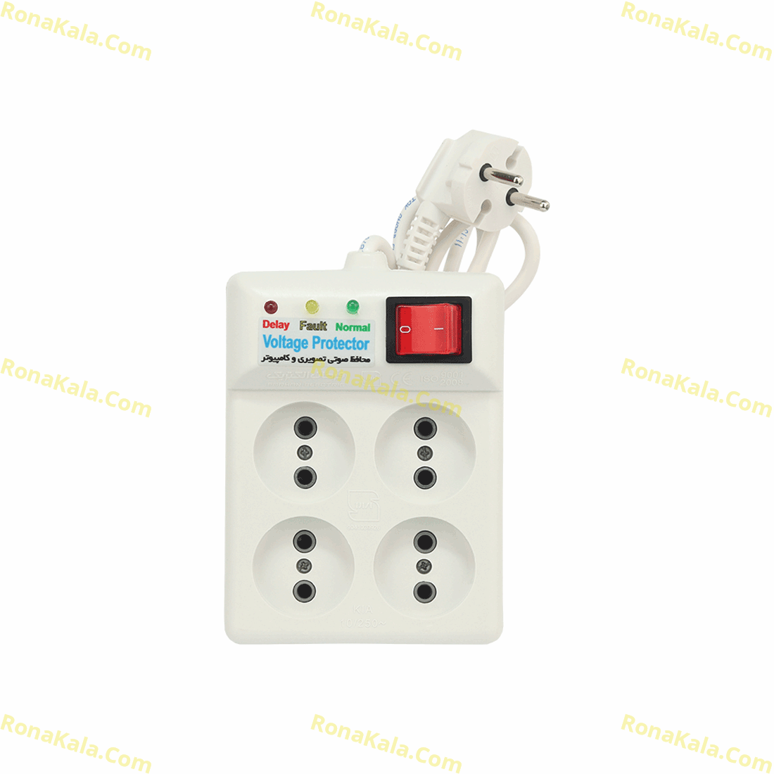 تصویر  محافظ 4 صوتی و تصویری خانه بدون ارت کلیددار 2 متری فرحان مدل کیا 2