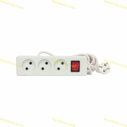 تصویر  3 خانه بدون ارت با کلید و کابل 5 متری فرحان