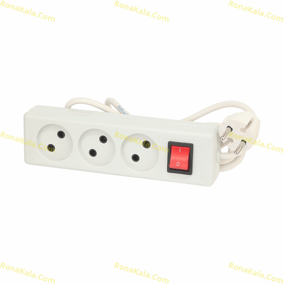 تصویر  3 خانه بدون ارت با کلید و کابل 1/8 متری فرحان