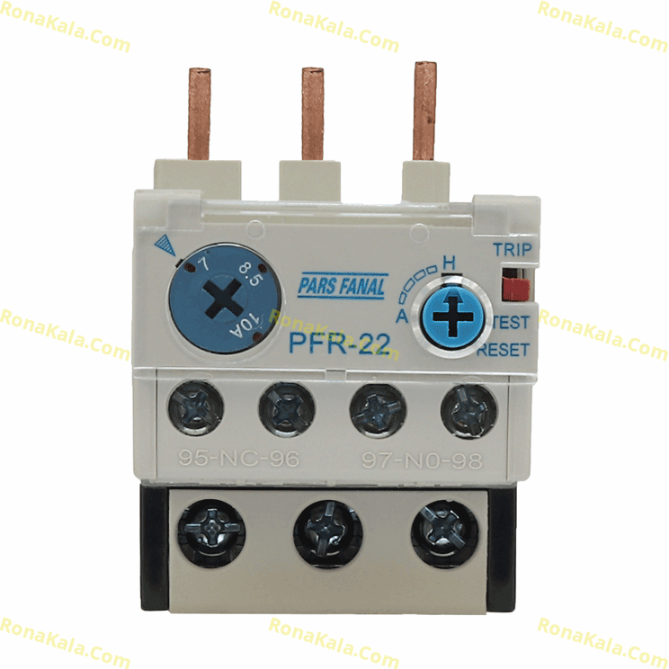تصویر  بی متال (رله حرارتی اضافه بار) 10-7 آمپر ( پارس فانال ) مدل PFR-22/3