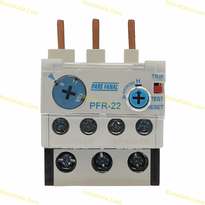 تصویر  بی متال (رله حرارتی اضافه بار) 13-9 آمپر ( پارس فانال ) مدل PFR-22/3