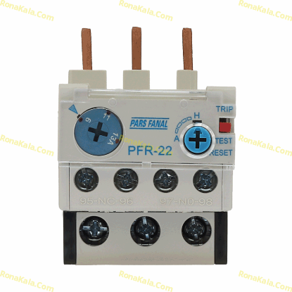 تصویر  بی متال (رله حرارتی اضافه بار) 13-9 آمپر ( پارس فانال ) مدل PFR-22/3
