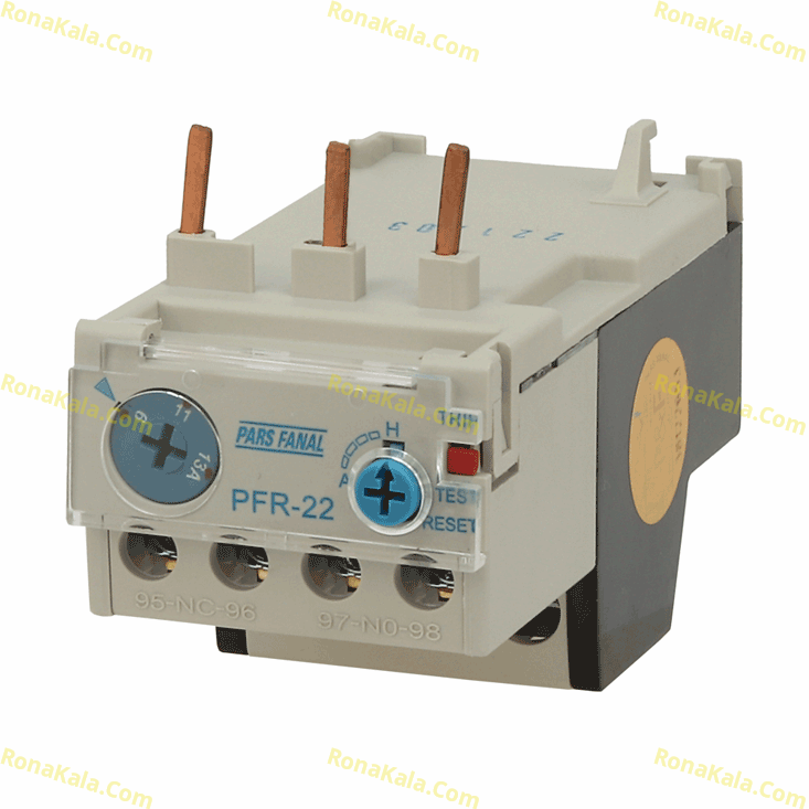 تصویر  بی متال (رله حرارتی اضافه بار) 13-9 آمپر ( پارس فانال ) مدل PFR-22/3