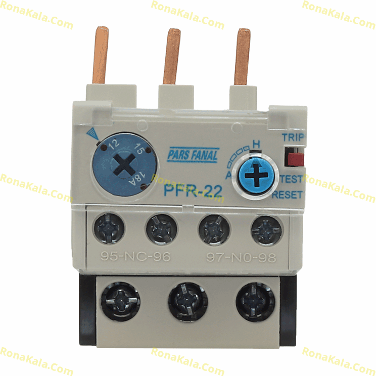 تصویر  بی متال (رله حرارتی اضافه بار) 18-12 آمپر ( پارس فانال ) مدل PFR-22/3