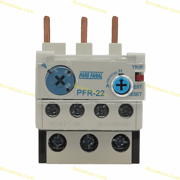 تصویر  بی متال (رله حرارتی اضافه بار) 8-5 آمپر ( پارس فانال ) مدل PFR-22/3